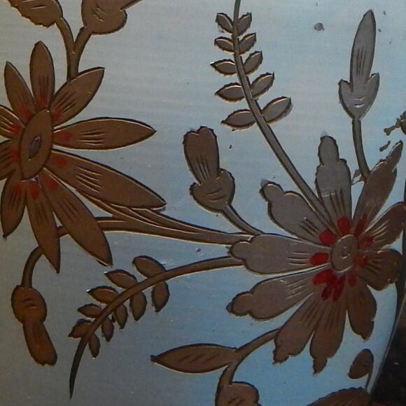 7" Etched Sky Blue Metal Pitcher - Picture 3 of 8